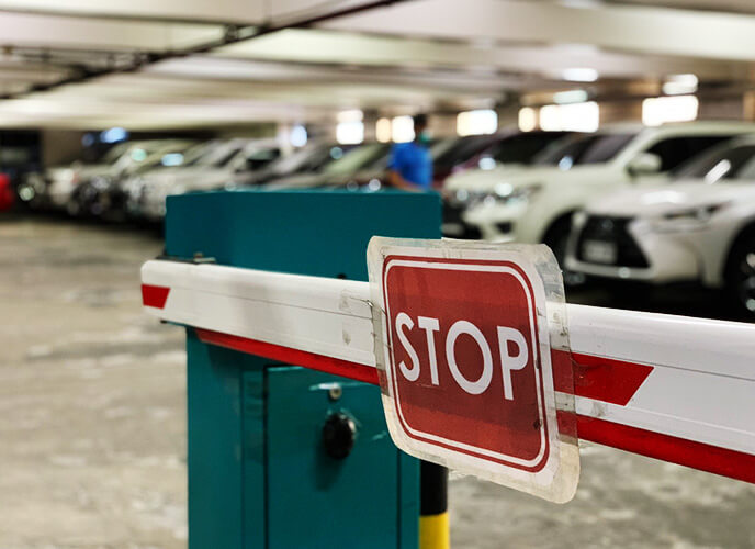 Barrier with stop sign at Manila Doctors Hospital Professional Parking Management by UPARK